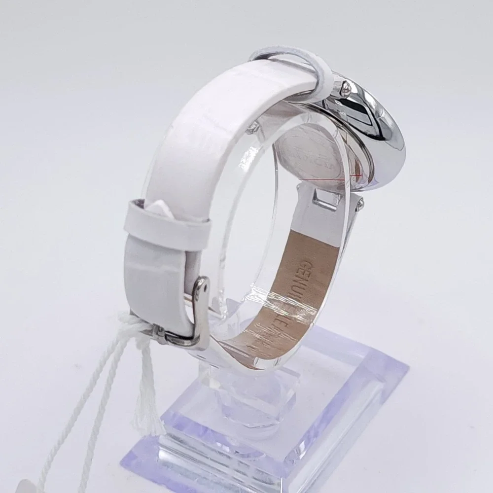 Invicta Celestial 70352 Womens Watch Silver Crystal White Leather 30mm New